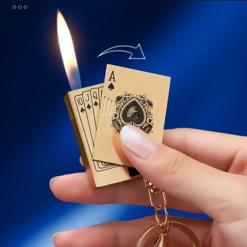 Mini Side Slide Tekka Card Lighter Metal Creative Keychain Lighter