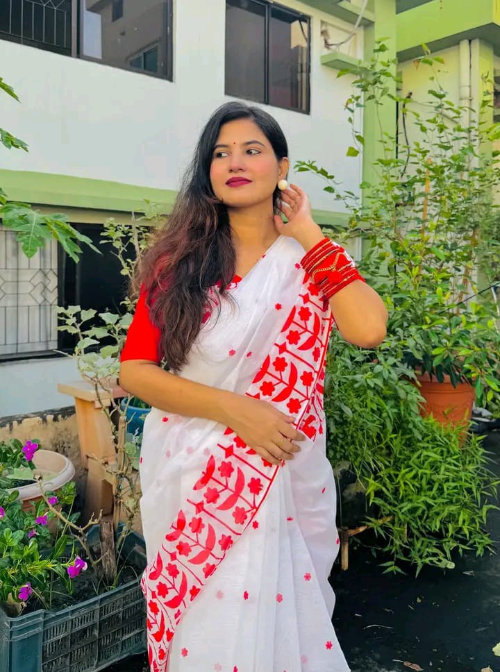 Elegant Heritage Block Print Half Silk Saree