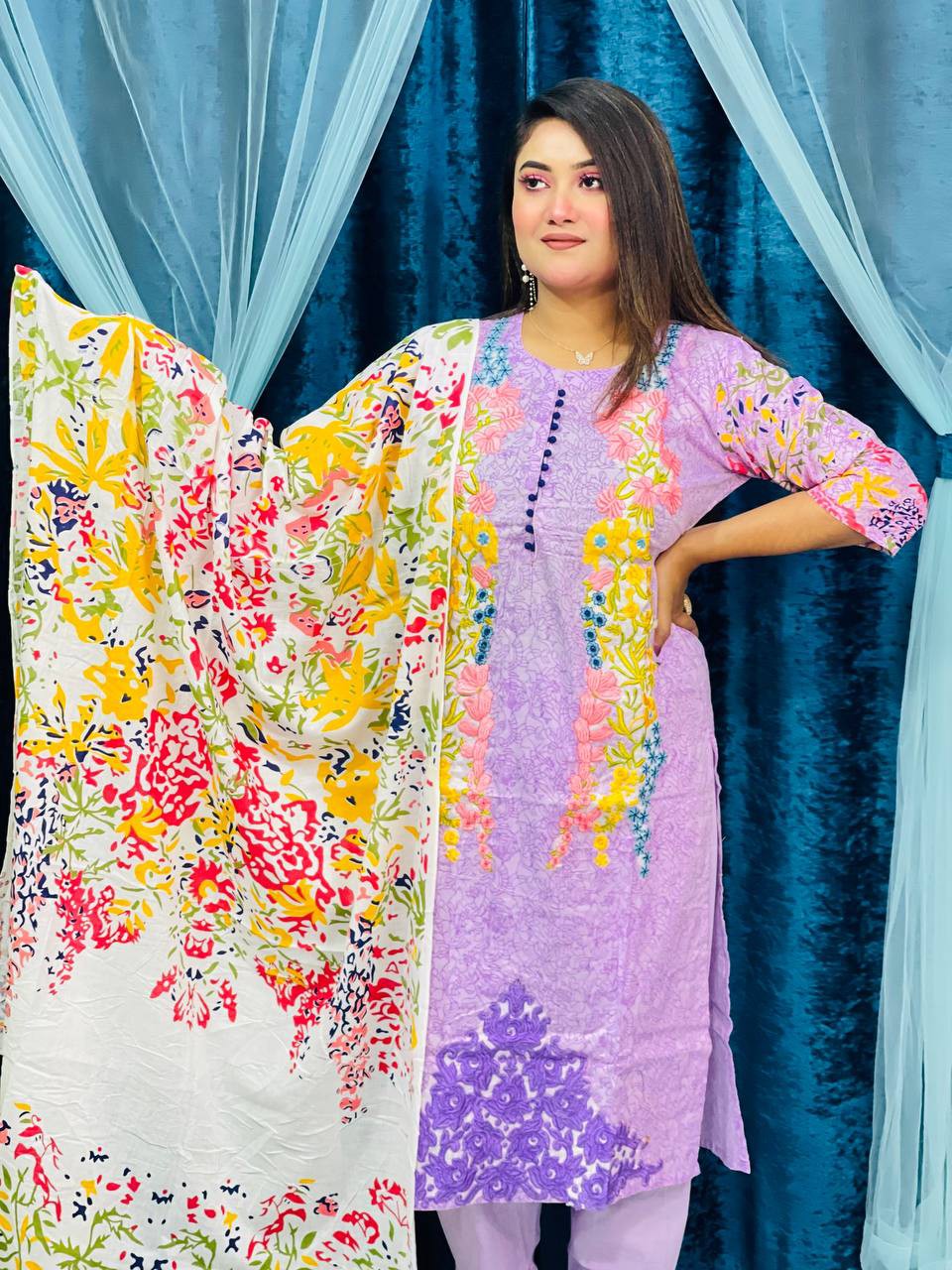 Summer Breeze Cotton Three Piece