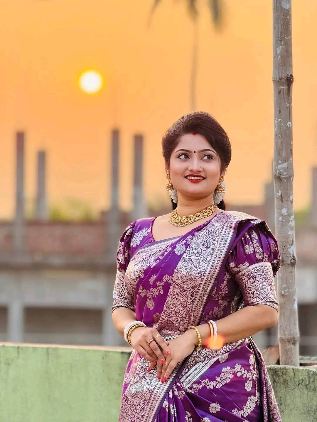 Indian soft katan saree