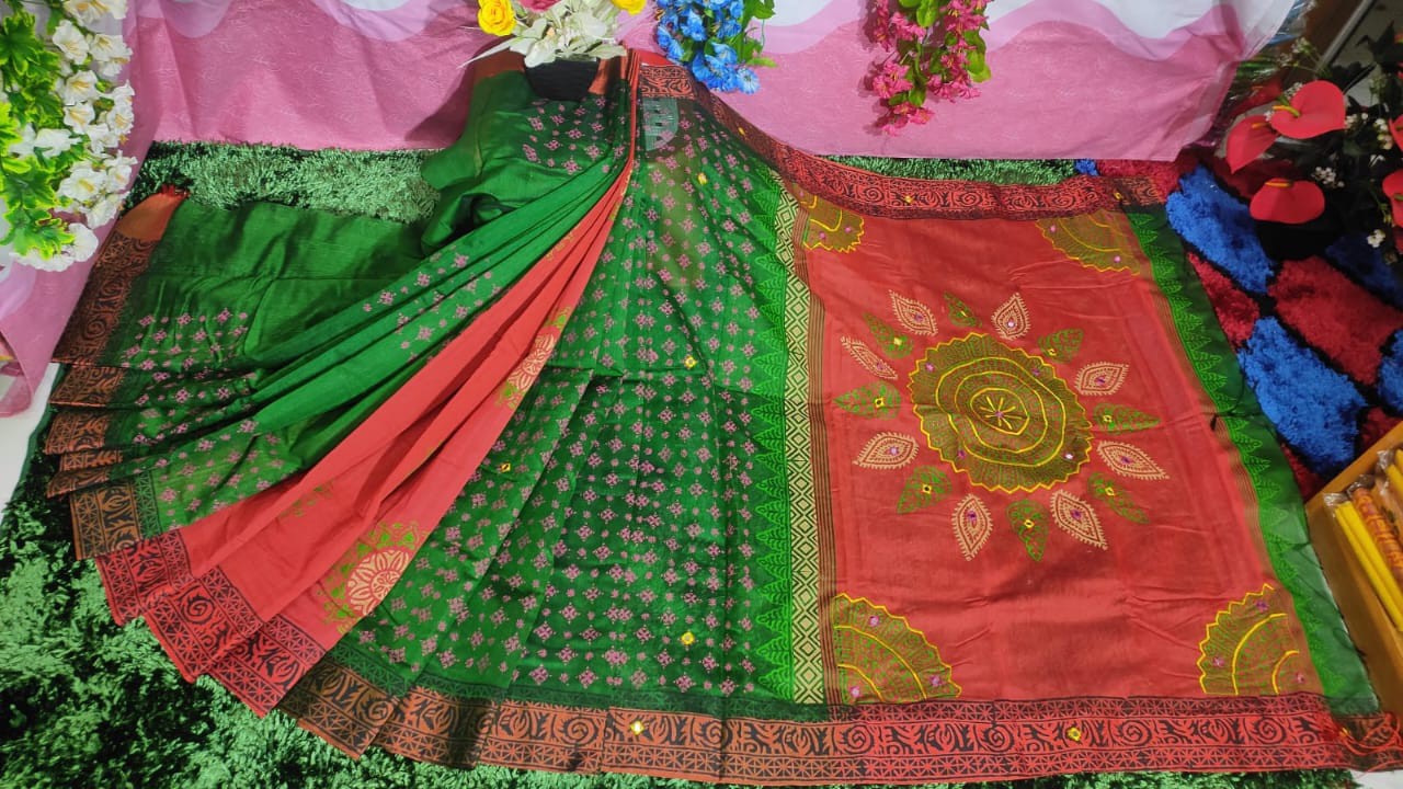 Embroidered Dupion Silk Saree