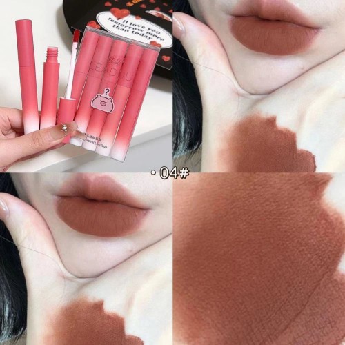 5 Pack Piggy Head Velvet Lip Glaze Set Matte Whitening Non Makeup H3K1 V9 B0G3