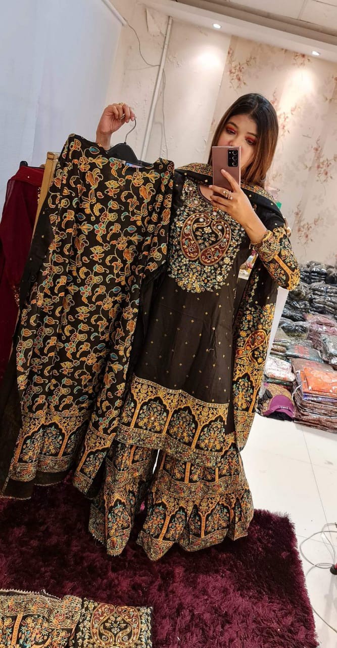 Mahira Luxury Sharara Three Piece