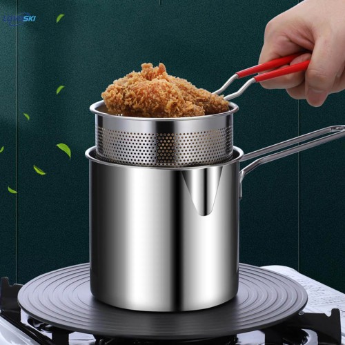 Deep Frying Pot Stainless Steel Cooking Pot for Dining Room