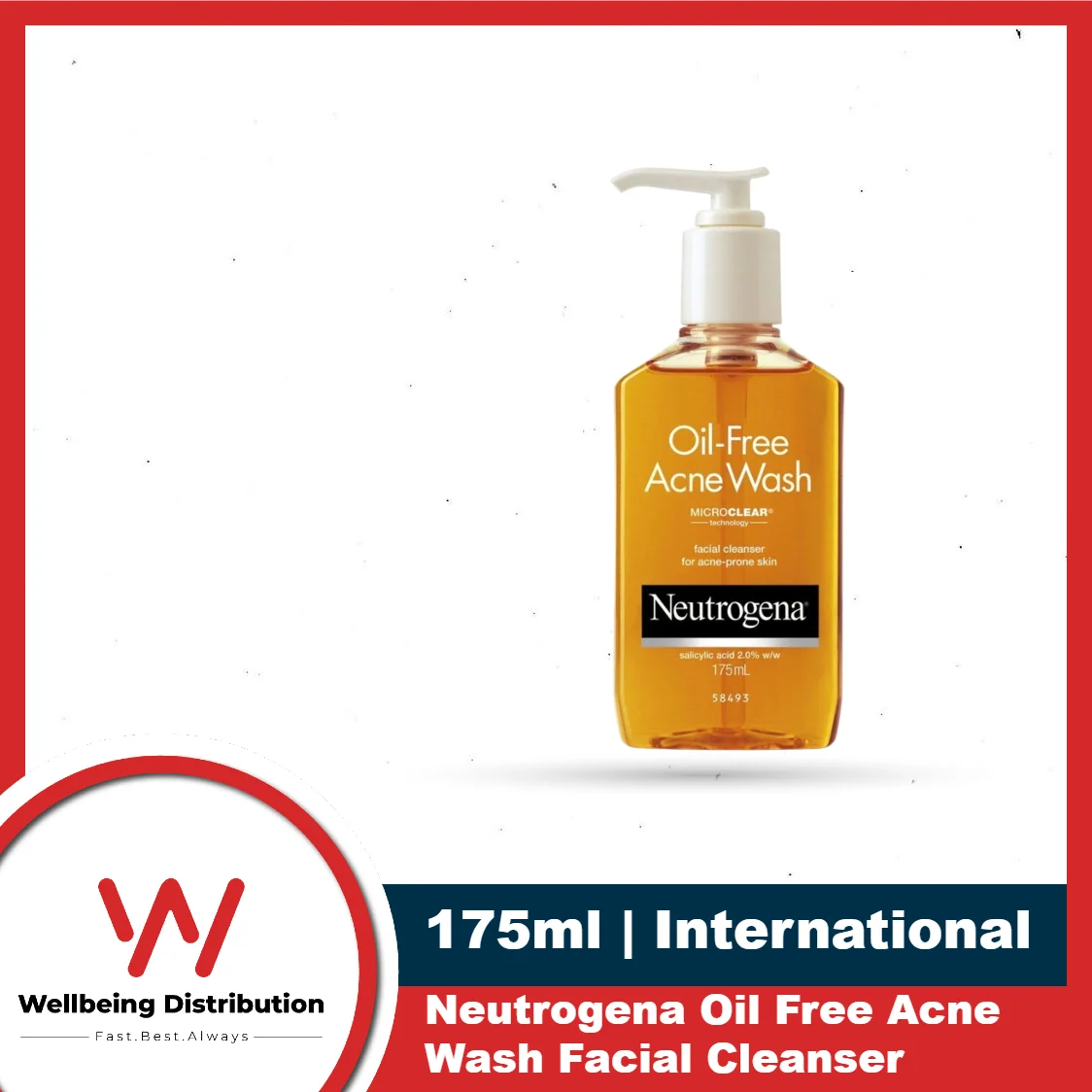 Neutrogena Oil Free Acne Wash Facial Cleanser 175ml