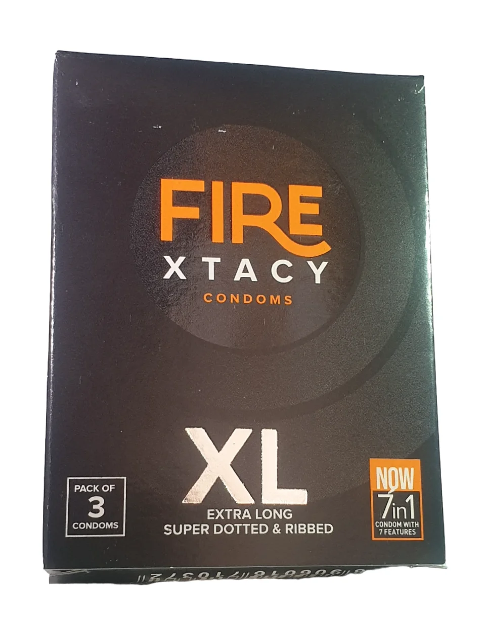 Fire XTACY XL 7in1 Condom for Men | 3s Pack x2 Pack | Vanilla Flavor | Super Dotted & Ribbed | India