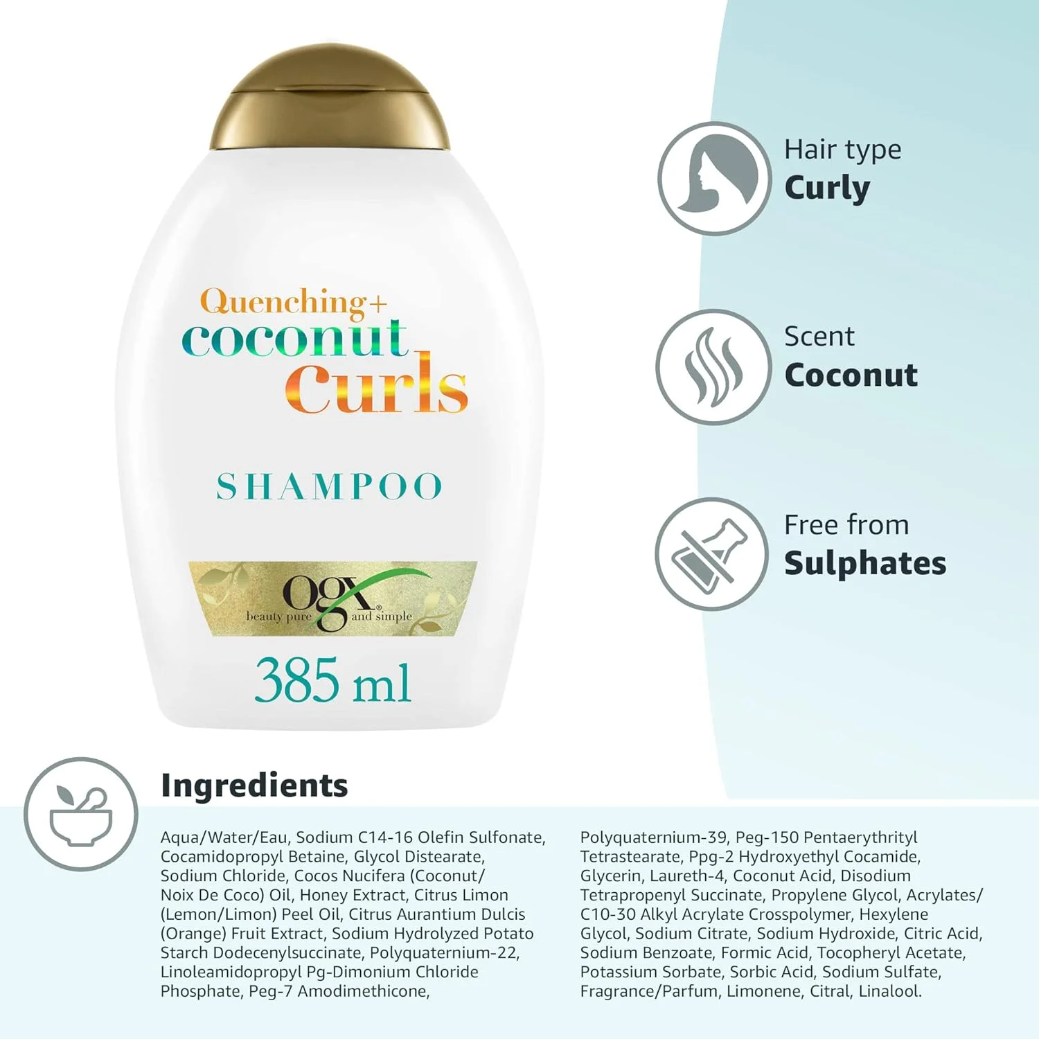 OGX Quenching Plus Coconut Curls Shampoo 385ml | USA