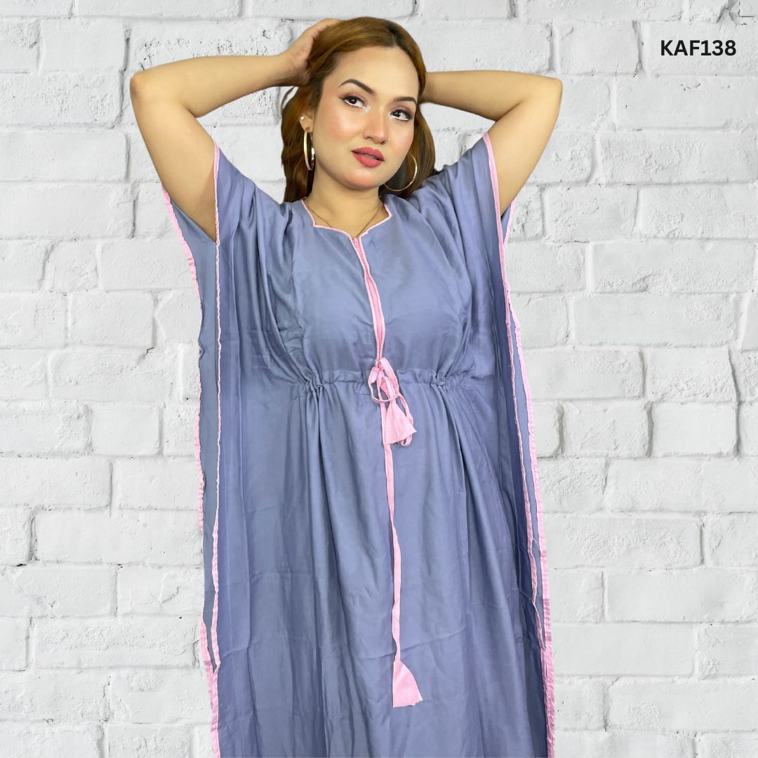 Premium Quality Solid Color Linen Kaftan Maxi  For Women
