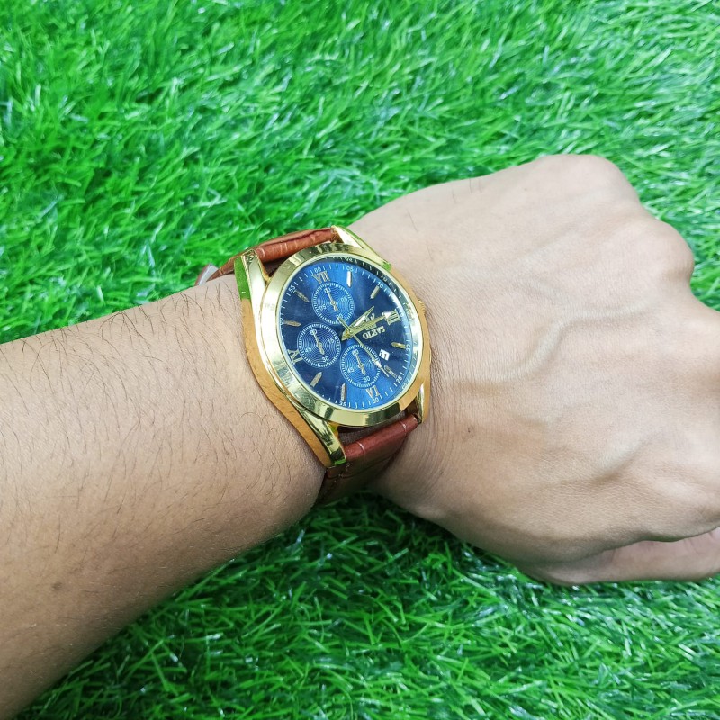 OLEVS 5610 New Luxury Fashion Glass Quartz Analog Men Watch-Water Resistant