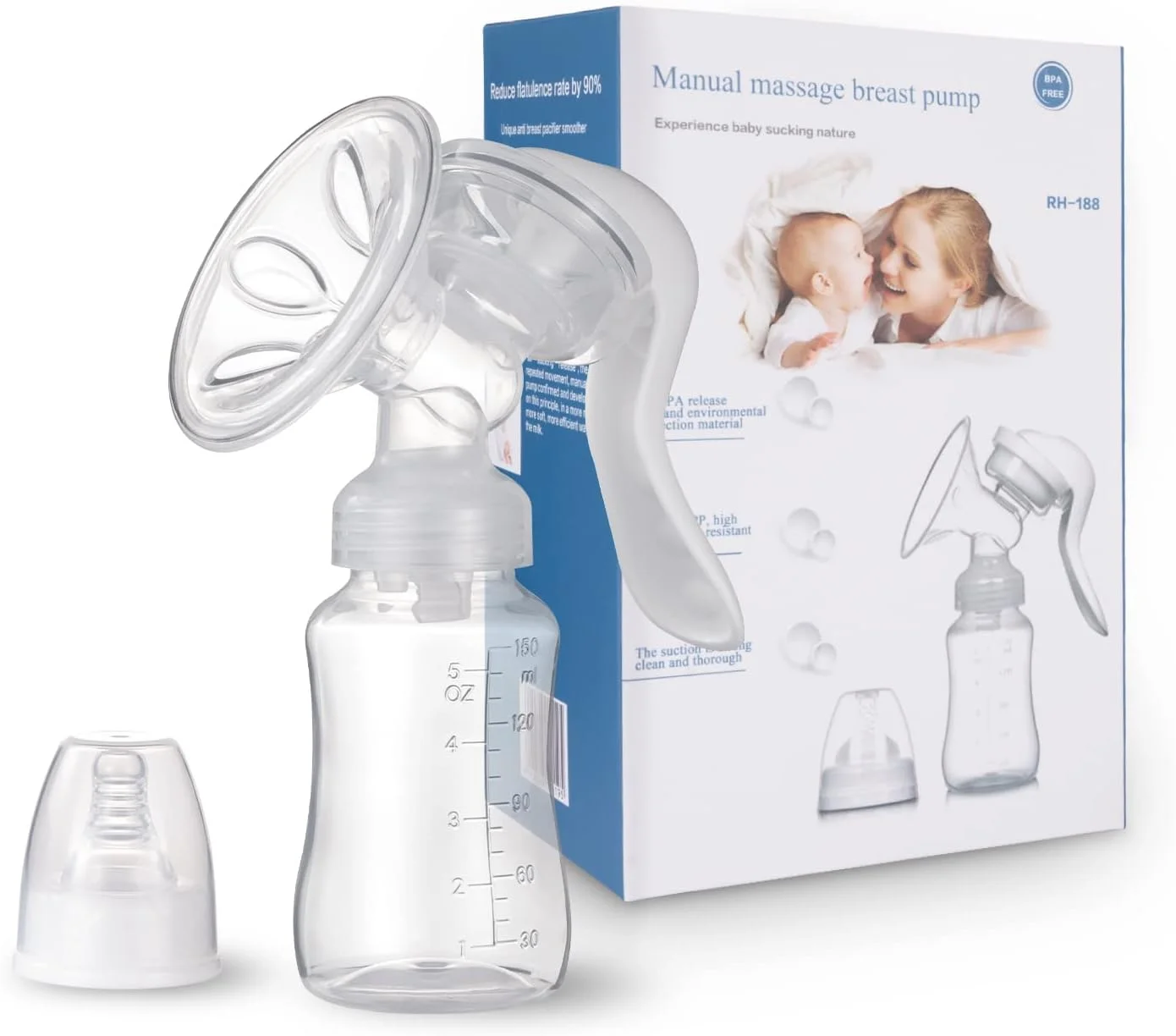 Manual Massage Breast Feeding Pump 1pcs RH-188