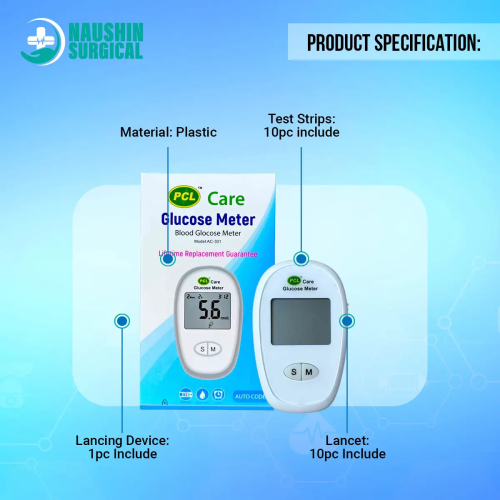 PCL Care Glucose Meter with 10 Strip, specifically model (AC-301)