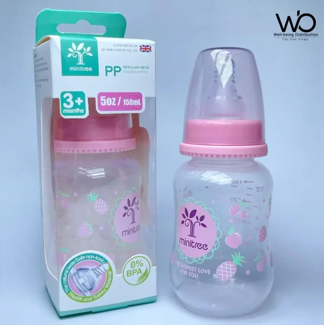 Minitree Baby Feeding Plastic Bottle 0m+ 60ml/ 3m+ 150ml/ 6m+ 270ml Multicolor (Select Size Before Order)