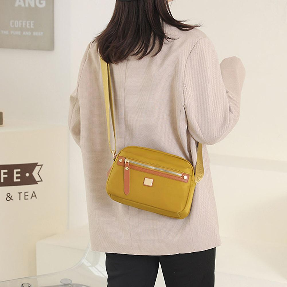 Nylon Fashion Cross-body Bag Lightweight Portable Shoulder Bag (golden)