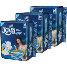 Joya Sanitary Napkin – Wings All Night – 8 Pads Pack – Panty/Wings System – Combo of 3 Pack – 24 Pads – pad