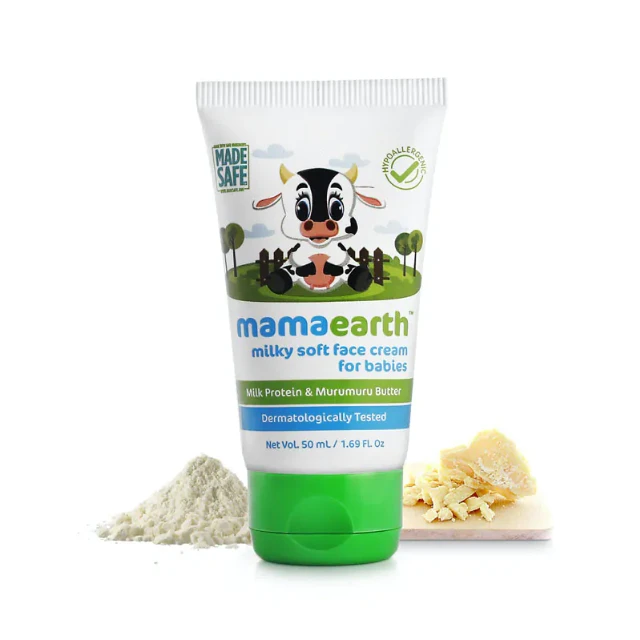 Mamaearth Milky Soft Face Cream 60g with Murumuru Butter for Babies