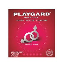 Playgard Condom Strawberry Flavor Super Dotted Condom 3s Pack – More Play More Time Condom