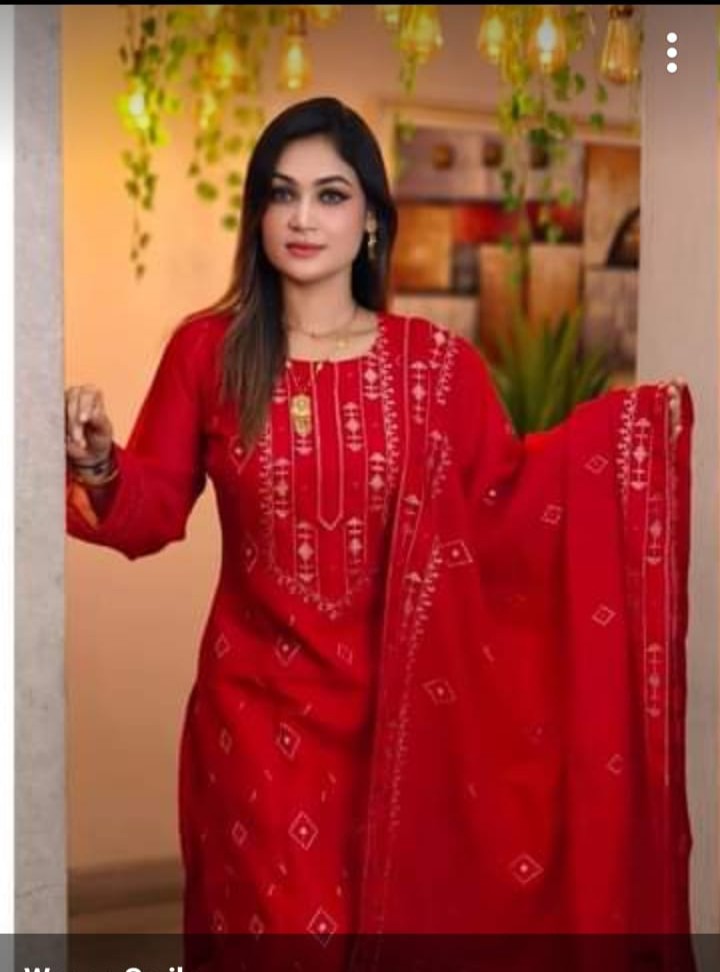 Three Piece Block Print Cotton