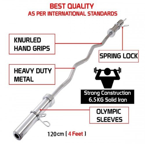 Olympic EZ Bar With Spring Color Silver