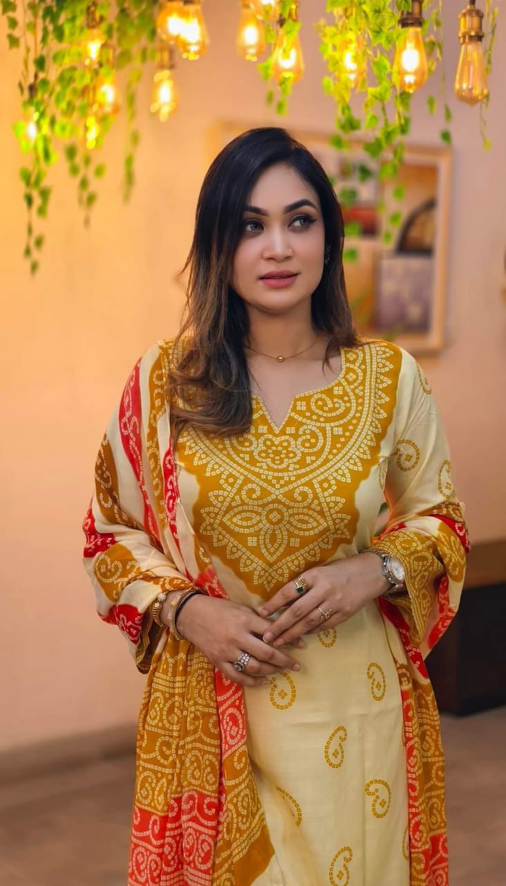 Trendy Touch Linen Three Piece