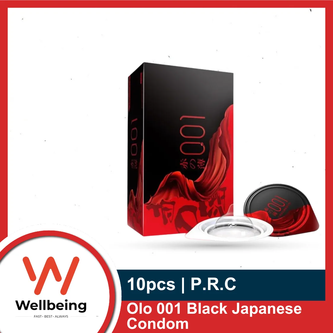 Olo 001 Ultimate Thin Naked Feelings Black Japanese Condom 10pcs Pack