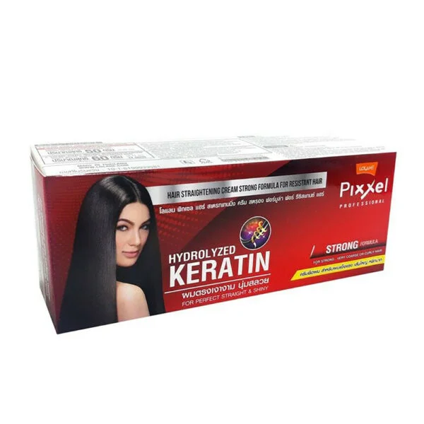 Lolane Pixxel Professional 60g Hair Straightening Cream Strong Hydrolyzed Keratin