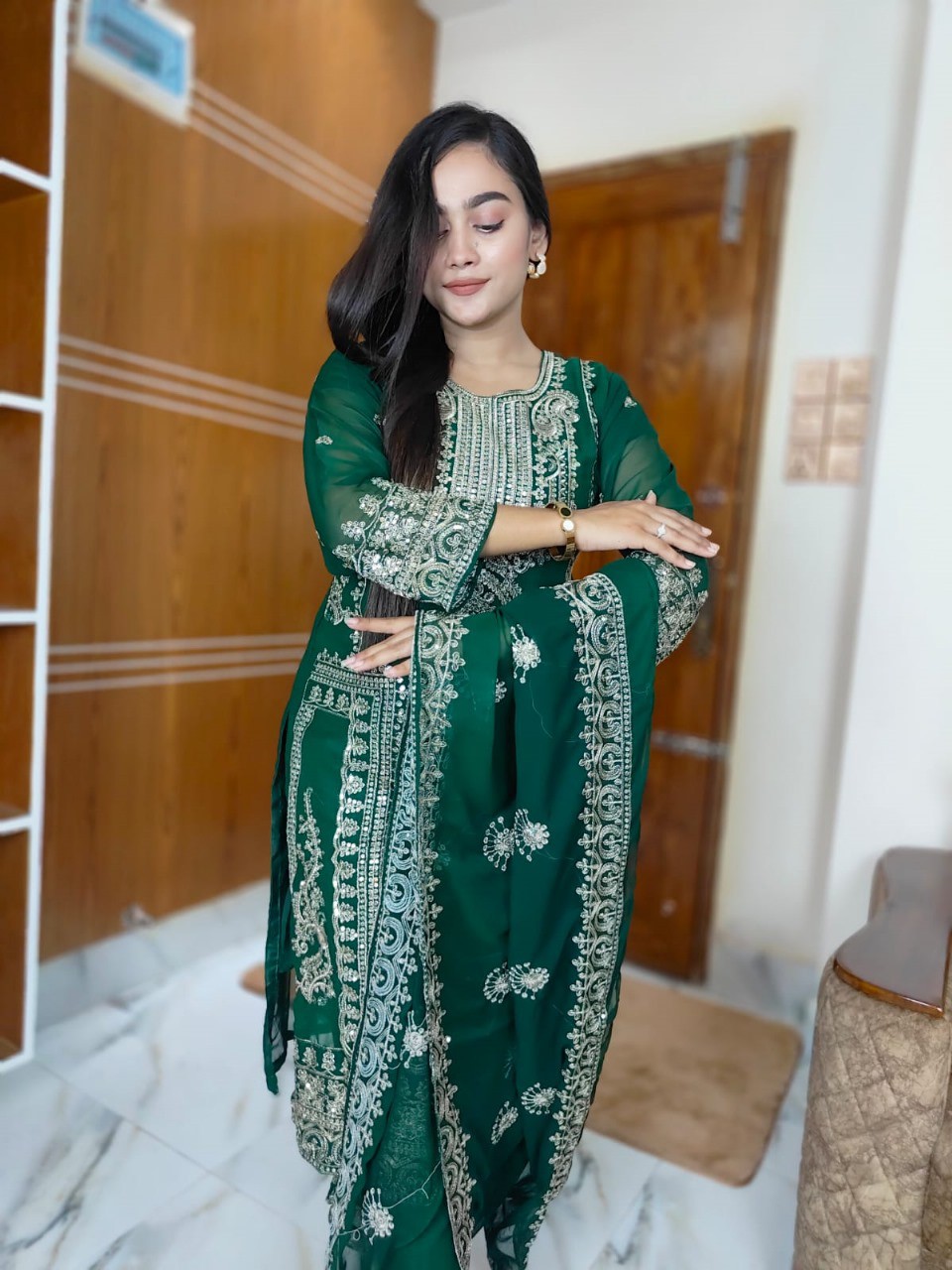 Georgette Embroidery Three Piece (11)