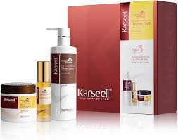 Karseell Maca Essence Moisturizing Repair Set: Collagen Hair Mask 500ml, Shampoo 500ml & Maca Essence Oil 50ml – Argan Oil Treatment for Dry Damaged Hair, All Types
