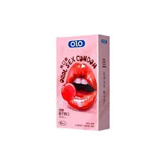OLO 001 Oral Strawberry Flavored Condoms Safe in the Mouth The Thinnest Refreshing Premium Condom 10 Pcs