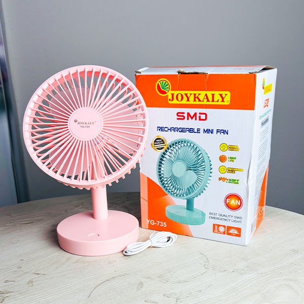 JOYKALY YG-735 rechargeable fan ac/dc 2400mAh Mini Fan charger fan