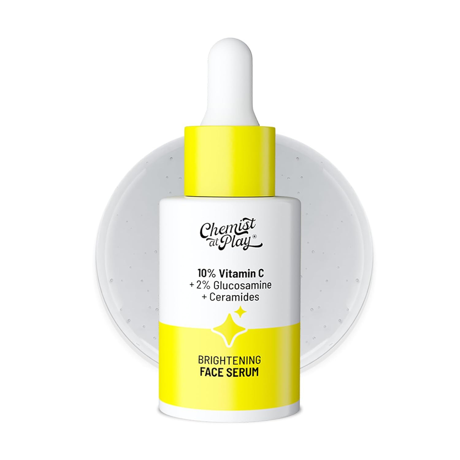 Chemist At Play 10% Vitamin C Face Serum 30ml |Brightens & Gives Glow |Fades Dark Spots |Treats Hyperpigmentation| Balances Melanin Production | Ethyl Ascorbic Acid & Glucosamine | For All Skin Types