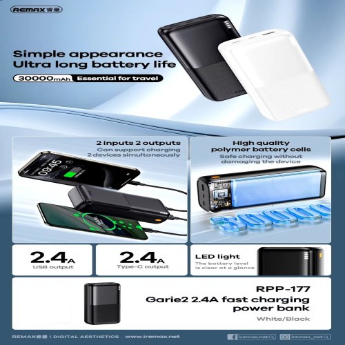 Remax RPP-177 Power Bank 30000mAh