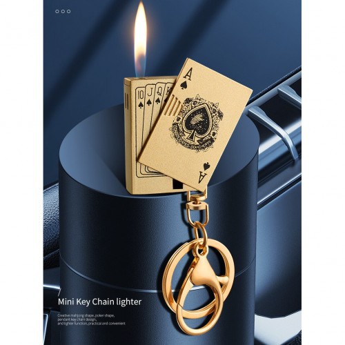 Mini Side Slide Tekka Card Lighter Metal Creative Keychain Lighter