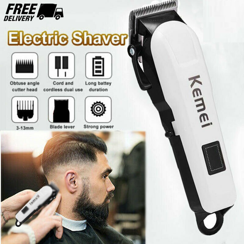 Professionals Design Perfect Shaver And Haircut Rechargeable Beard And Moustaches Hair Machine And Trimming With Cord And Without Cordless Use km809A(White)