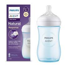 Philips Avent Natural Response Baby Bottle 1m+ 260ml Blue Plastic Bottle