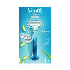 Gillette Venus Smooth Razor Combo Pack | 1 Razor Handle 3 Refills Cartidges | India