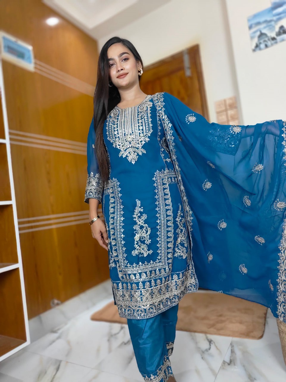 Georgette Embroidery Three Piece (12)