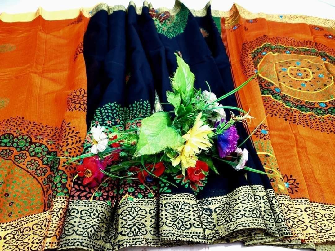 Embroidered Dupion Silk Saree