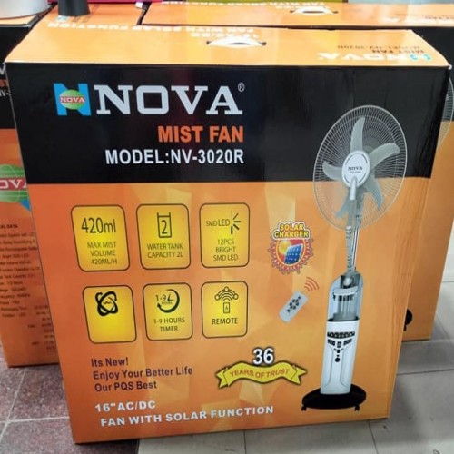 Nova NV-3020R Rechargeable Mist Air Cooler Fan With Remote Controller