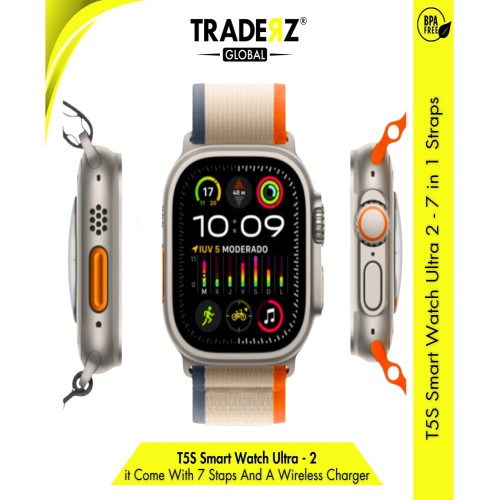 T5S Ultra Watch With 7 Different Straps In Rendom Colour - 42Mm