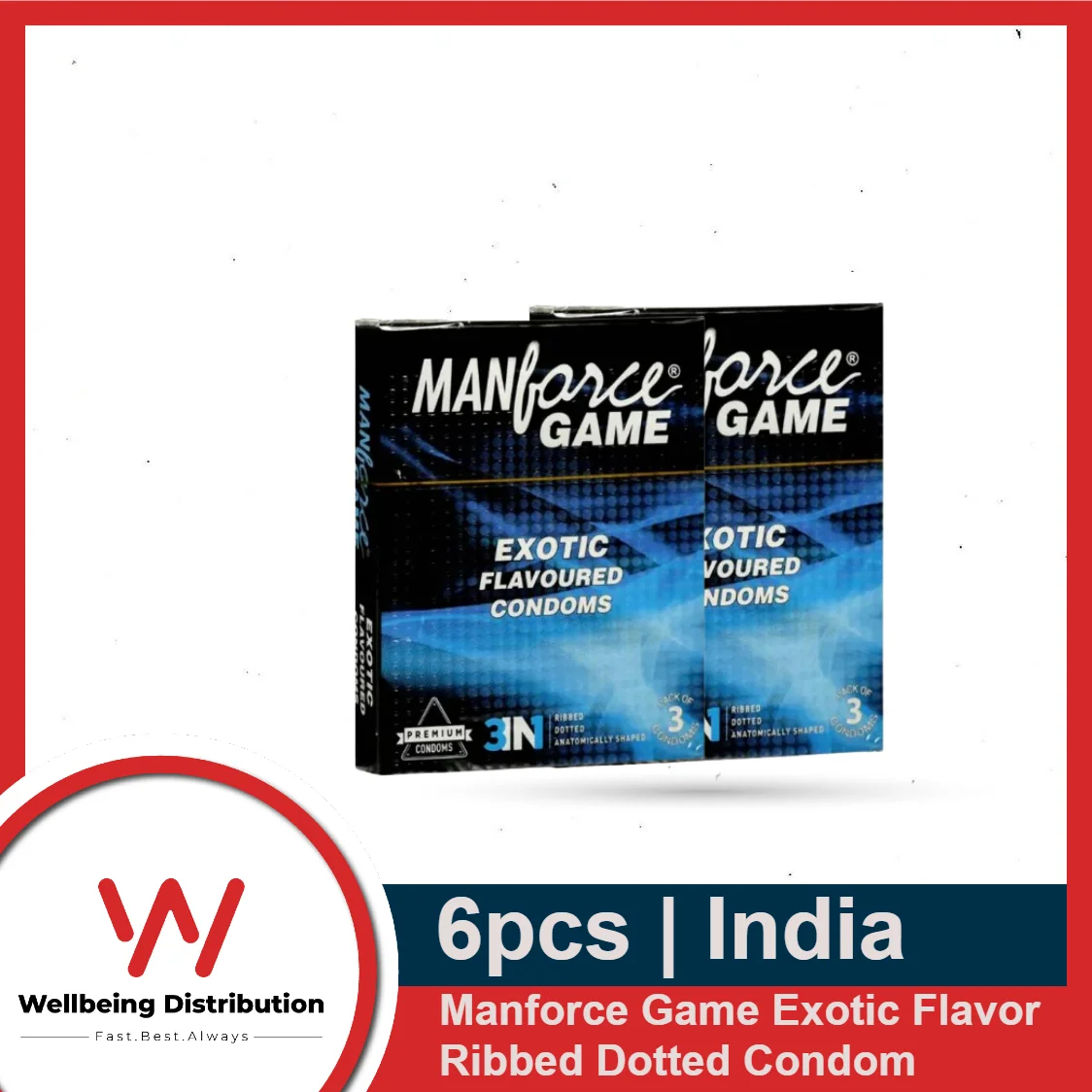 Manforce Game Exotic Flavored Condom for Men | 2 Pack Combo 3×2=6pcs | India