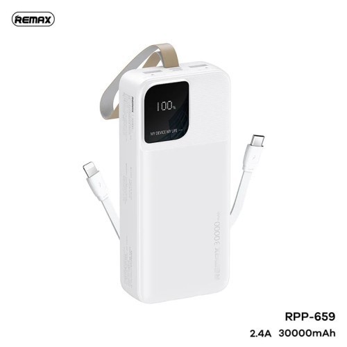 REMAX Fast Charging Power Bank RPP-659 Rellaen Series 30000mAh | White