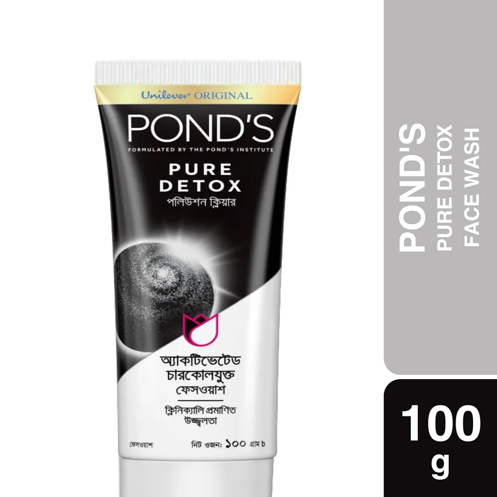 Pond’s Face Wash Pure Detox Pollution Clear with Activated Carbon 100ml | Bangladesh