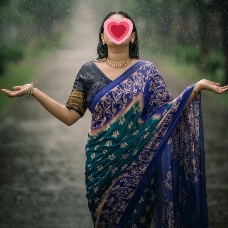 হাফ সিল্ক বুটিক শাড়ি -(39)