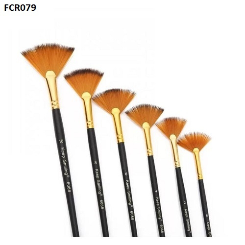 Keep Smiling Artist Fan Brush Set Pack Of 6