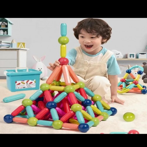 Magnetic Construction Set for Brain Development 64pcs