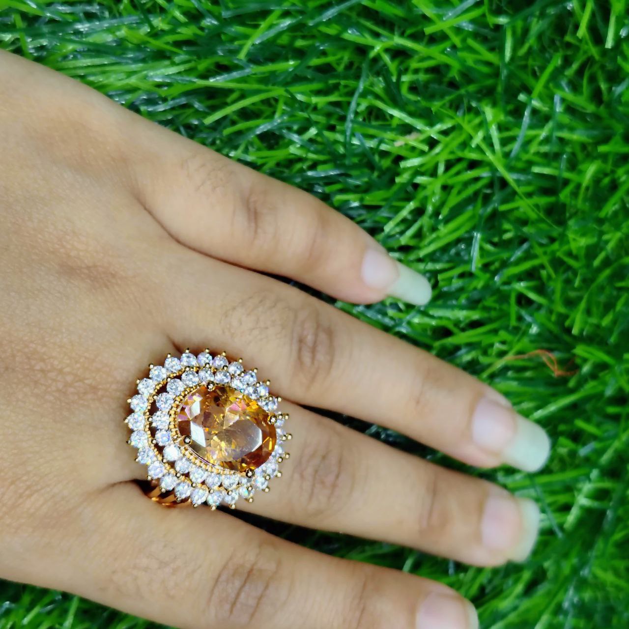 Imperial Violet Crystal Statement Ring