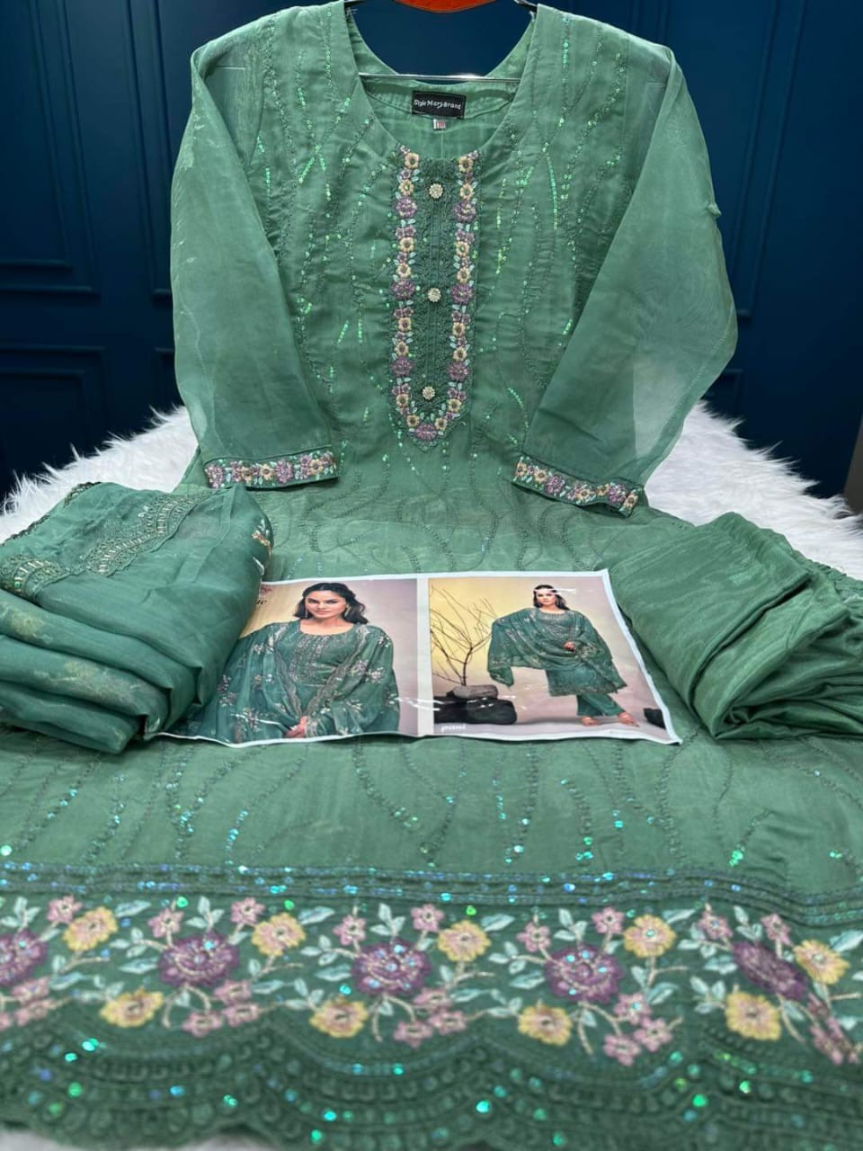 Pakistani White Gold Elegance Three Piece