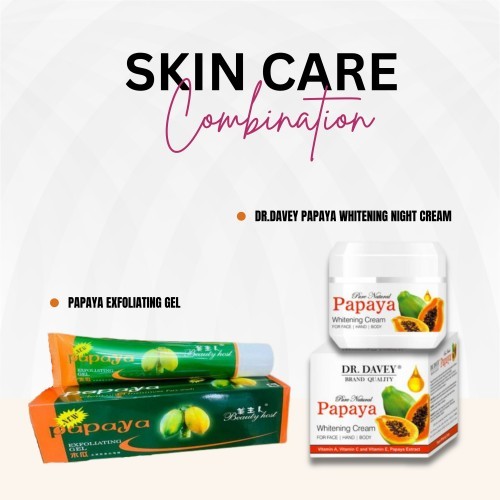 Papaya Face care Combo(Papaya Exfoliating Gel , Dr.Davey Papaya Whitening Night Cream)