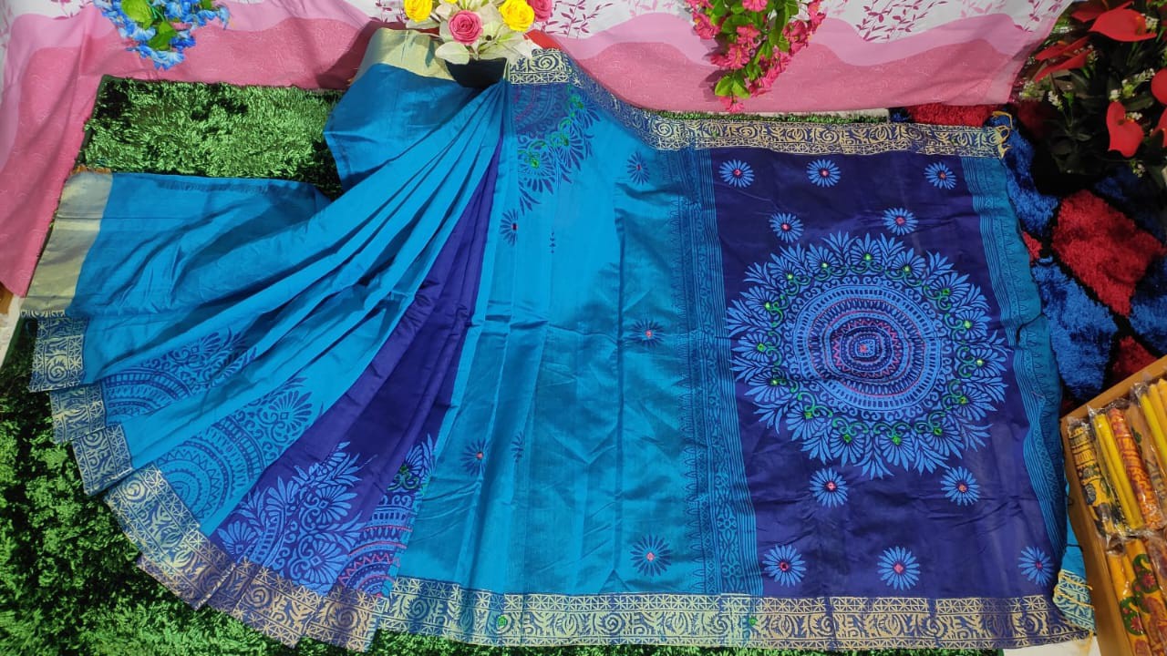 Embroidered Dupion Silk Saree