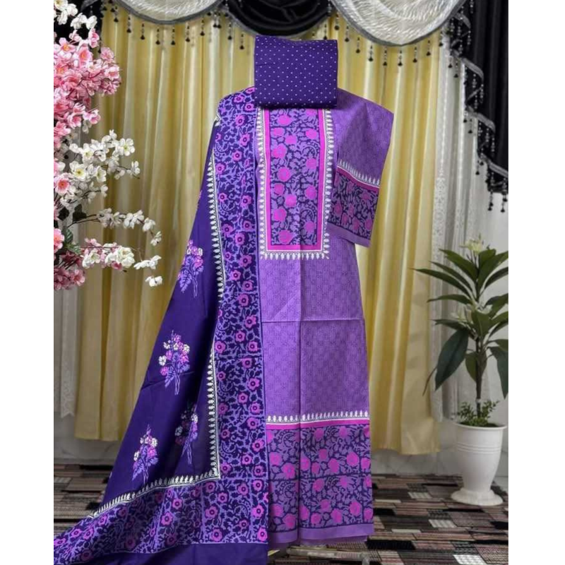 New Exclushive Collection High Qualitiey Cotton Printed Three Piece-(22)